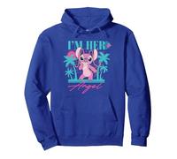 Disney Stitch Retro ’90s Couples Matching I’m Her Angel Sweat à Capuche, Unisexe pour adultes, Bleu Royal, L