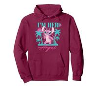 Disney Stitch Retro ’90s Couples Matching I’m Her Angel Sweat à Capuche, Unisexe pour adultes, Marron, M