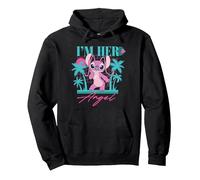 Disney Stitch Retro ’90s Couples Matching I’m Her Angel Sweat à Capuche, Unisexe pour adultes, Noir, M