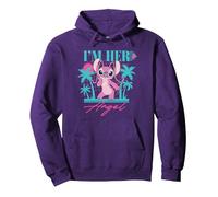 Disney Stitch Retro ’90s Couples Matching I’m Her Angel Sweat à Capuche, Unisexe pour adultes, Violet, S