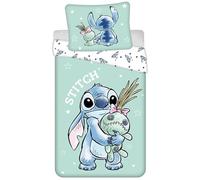 Disney Stitch RÉVERSIBLE, literie pour Enfants avec Fermeture éclair, 100% Coton 140x200+70x90 cm Oeko-TEX (Formule 13)