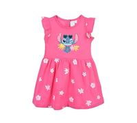 Disney Stitch Robe pour Bébé Fille, Robe Manches Courtes en Coton Doux, Taille 12 Mois | Rose Foncé