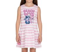 Disney Stitch Robe pour Fille, Coton Doux Robe Manches Courtes Motif Stitch et Angel, Tailles 5 à 12 Ans (FR/ES, Âge, 6 Ans, Taille Normale, Rose)