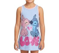 Disney Stitch Robe pour Filles, Robe à Manches Courtes pour Filles, Conception de Stitch et Angel 'Love' Robe, Cadeau pour Filles, Tailles 6 à 12 Ans