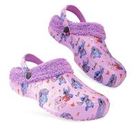 Disney Stitch Sabots Femme avec Charms Amovibles/Cadeau Chaussons Femme Hiver (Stitch Violet, 35/36 EU)
