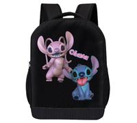 Disney Stitch Sac à dos - Lilo et Stitch - Sac à dos de voyage pour ordinateur portable avec poche pour bouteille d'eau pour garçons, filles et tout-petits, Ohana, Sacs à dos de voyage