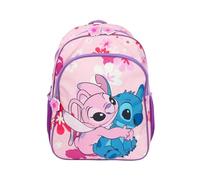 Disney Stitch - Sac à dos scolaire élémentaire rose | sac à dos avec bouclier rigide 3D maternelle - accessoire coloré pour l'école et les loisirs, Stitch&angel 412511 Rose, 40 cm
