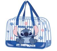 Disney Stitch Sac de Plage, Sac de Voyage, Grand Sacs à Dépenses, Design Transparent, Sacs à Bandoulière Cadeau pour Femmes et Adolescents, bleu