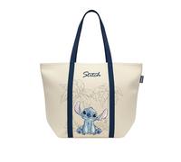 Disney Stitch Sac de Plage, Sac de Voyage, Sacs D'épicerie, Design en Coton, Sacs à Bandoulière Cadeau pour Femmes et Adolescents, beige