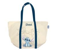 Disney Stitch Sac de Plage, Sac de Voyage, Sacs D'épicerie, Design en Coton, Sacs à Bandoulière Cadeau pour Femmes et Adolescents, beige
