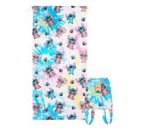 Disney Stitch Serviette pour Fille, Serviette de Bain Plage Transformable en Sac à Dos, Serviette de Natation pour Enfants