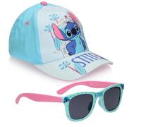 Disney Stitch - Set Casquette Baseball + Lunettes de Soleil Enfant, Taille réglable, Protection UV 100% catégorie 3, Filles et garçons 5-12 Ans, idée Cadeau