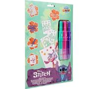 Disney Stitch - Spray & Create - Feutres à souffler avec pochoirs - Set de coloriage A4 en enveloppe - Kit de dessin pour enfants avec feutres et pochoirs (ST23363)