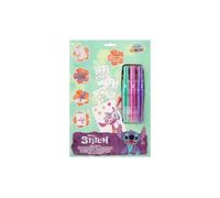 Disney Stitch ST23363V1 Kit de peinture pour enfants - 3 stylos pâles et pochoirs réutilisables - Kit de dessin créatif - Kit de bricolage pour filles et garçons