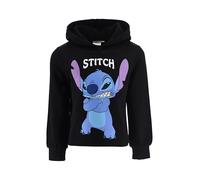 Disney Stitch Sweat à Capuche Fille, Design Classique Sweat-Shirt Textile Doux Pull à Capuche pour Fille, Tailles 6 à 12 Ans (FR/ES, Âge, 12 Ans, Taille Normale, Noir)