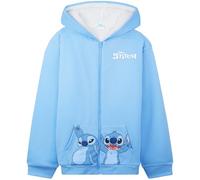 Disney Stitch Sweat à Capuche Fille et Ado 6-14 Ans, Sweat Zippé Sherpa Chaud Bleu, Hoodie Kawaii Cosy Cadeau Fille Hiver (7-8 Ans, Bleu Stitch)