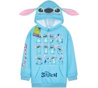 Disney Stitch Sweat Capuche Fille Pull Enfant Ado Officiel Sweat Stitch Vetement Fille Décontractés Idée Cadeau Anniversaire (7-8 Ans, Bleu 3D Ears)