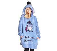 Disney Stitch Sweat Plaid Femme, Portable Couverture Polaire avec Manches, Oversize Sweat Capuche Chaude et Confortable pour Adultes Ados (Bleu Eeyore, Taille Unique)