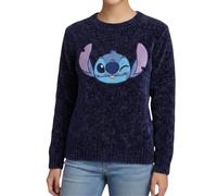 Disney Stitch Sweat-Shirt Fille, Design Classique Sweat Textile Chenille Doux pour Filles, Tailles 6 à 12 Ans (FR/ES, Âge, 8 Ans, Taille Normale, Bleu)