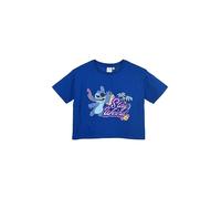 Disney Stitch T-shirt Crop Top Stay Weird pour filles (IT, âge, 12 ans, régulier, bleu)