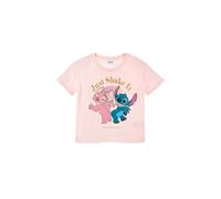 Disney Stitch T-Shirt pour Fille, Design 'Just Shake It' T-Shirt à Manches Courtes pour Filles, Cadeau pour Filles et Adolescentes, Taille 6 Ans | Rose