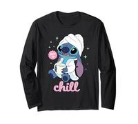 Disney Stitch "Time to Chill" Bathrobe Relaxation Self-Care Manche Longue