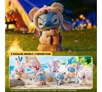 Disney Stitch Tropical Blind Box Set, PVC mat avec accessoires ananas et noix de coco, comprend un support d'affichage et des autocollants de collection, idéal pour la décoration de bureau et les cade