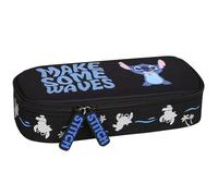 Disney Stitch Trousse d'écolier à Compartiments, Sachet pour Filles, Noir 5x22x10cm (Stitch Compartiments D)