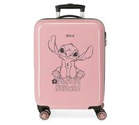 Disney Stitch Valise pour Enfant, Valise de Cabine, valises Moyennes, Set de valises rigides ABS Fermeture à Combinaison latérale 28,4 l 2 kg 4 Roues Doubles Bagage Main de Joumma Bags, Rose, Talla