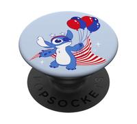 Disney Stitch with Balloons Americana 4th of July USA 250th PopSockets PopGrip Adhésif