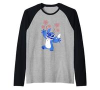 Disney Stitch with Fireworks Americana 4th of July USA 250th Manche Raglan