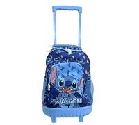 Disney Stitch Zaino Trolley à Roues Rolling Bag Bleu 46x33x20 cm