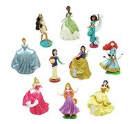 Disney Store Coffret de Figurines, 10 Figurines, Princesses en Robes pailletées, poupées inc Belle, Princesse Jasmine, Cendrillon et Bien d'autres, Convient aux Enfants de 3 Ans et Plus