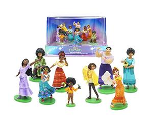 Disney Store Coffret de figurines Deluxe Encanto, la fantastique famille Madrigal, 9 pcs, comprenant Mirabel, Dolores, Camilo, Bruno, Antonio, Luisa, Isabela, Julietta et Pepa, 3 ans et plus