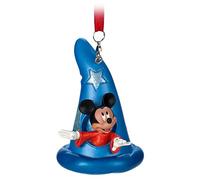 Disney Store Décoration à Suspendre Chapeau de Mickey l'Apprenti Sorcier, Fantasia, 20 cm, décoration Festive pour Sapin de Noël sculptée avec détails Peints, lunes et étoiles Scintillantes