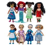 Disney Store Official Once Upon a Story Princess Toys Set avec 8 mini poupées articulées : Cendrillon, Ariel, Belle, Tiana, Raiponce, Elsa, Moana et Mirabel - Étui de transport réutilisable avec