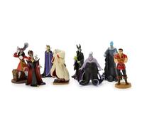Disney Store Ensemble de figurines officielles méchants - 8 figurines Disney entièrement sculptées y compris la méchante reine, le capitaine crochet, maléfique, Cruella de Vil, Ursula et plus dans une