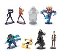 DISNEY STORE Ensemble officiel de figurines Big Hero 6 - 8 figurines Disney entièrement sculptées dont Hiro, Baymax, GoGo, Honey Lemon, Wasabi, Fred, Tadashi et Yokai dans une boîte à deux niveaux