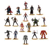 Disney Store Jeu de Figurines Marvel, 18 pièces, Personnages entièrement sculptés, incluant Captain America, Iron Man, Hawkeye, Hulk, Valkyrie, Doctor Strange - Convient aux 3 Ans et Plus