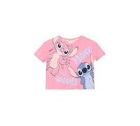 Disney Store Lilo e Stitch T-shirt à manches courtes pour filles et filles, coton, Make Waves, rose, 4 anni