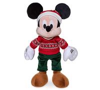 Disney Store Peluche Mickey Festive de Taille Moyenne, 41 cm, Personnage en Peluche avec Un Chapeau de père Noël avec Pompon en Peluche, détails brodés et Finition Douce - Convient dès la Naissance
