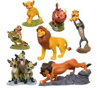 Disney Store Official, Coffret de 7 Figurines Le Roi Lion, 4-10 cm | Comprend Simba, Timon, Pumbaa, Rafiki, Scar et les hyènes, pour vivre plein d'aventures, dès 3 ans