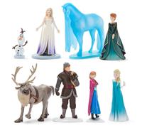 Disney Store Official, Coffret de 8 Figurines La Reine des Neiges, 6-10 cm | Comprend Elsa, Anna, Olaf, Sven, Kristoff et Nokk, pour revivre des aventures enneigées, dès 3 ans