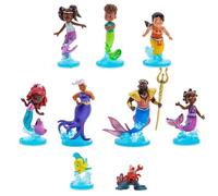 Disney Store Official Coffret de Figurines Deluxe Ariel sur Disney Junior, 9 pièces, 10 cm/3,9", Figurines pour Enfant Dont Ursula, Roi Triton, Sébastien, Polochon et Bien d'autres