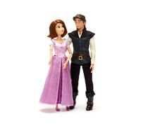 Disney Store Official Coffret de poupées Classiques Raiponce et Flynn Rider, inspirées du Film Raiponce, Robe Scintillante, Cheveux Courts et Figurine de Pascal, poupées articulées Collector