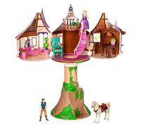 Disney Store Official Coffret Maison de Raiponce, 44,5 cm/17,5", avec Les poupées de Raiponce et Flynn Rider, Pascal, Maximus, Une Tour, des Meubles et des Accessoires, à partir de 3 Ans