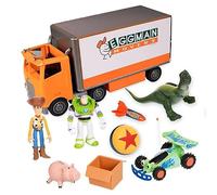 Disney Store Official Coffret Toy Story, avec Buzz, Woody, Rex, Bayonne, la Voiture télécommandée et la Balle Pixar, Camion Qui se transforme en Chambre d'Andy, Convient aux Enfants à partir de 3 Ans