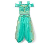 Disney Store Official Costume Jasmine pour Enfants, Aladdin, Pantalon et Haut Turquoise pour Les fêtes, Les Jeux de rôle et Halloween, 4 Ans