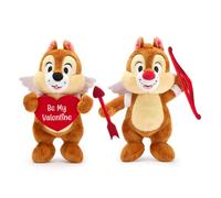 Disney Store Official Double Peluche Tic et Tac Saint-Valentin de Taille Moyenne, Tamias déguisés en Cupidon avec Arc, flèche et Coeur, 30 cm