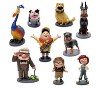 Disney Store Official Ensemble de Figurines Là-Haut des Studios Pixar, 9 Figurines moulées Comprenant Carl, Carl Jeune, Ellie Jeune, Russell, Kevin, Doug, Alpha, Beta et Gamma